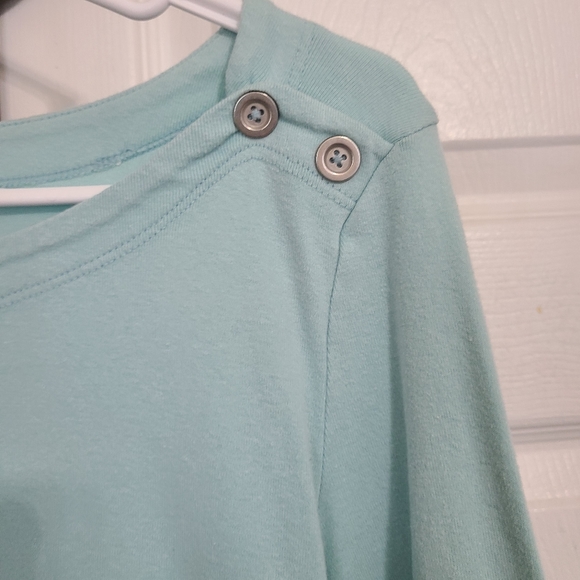 (1371) Croft and Barrow Woman's Long Sleeve Blouse, Size: Medium, Light Blue - Picture 5 of 11